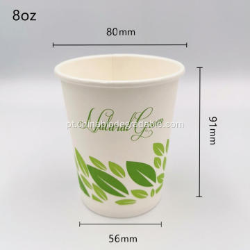 A ondinha descartável compostável certificada PLA do café coloca 8oz